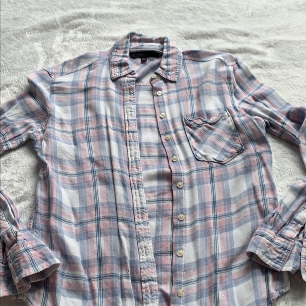 Aéropostale pink and baby blue plaid shirt